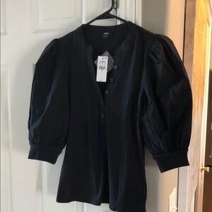 Black Puff Sleeve Top Express